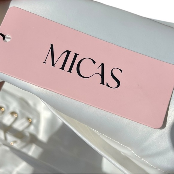 🌻NEW w/tag Micas White Beaded Strapless Corset Dress Size Small - Picture 8 of 12